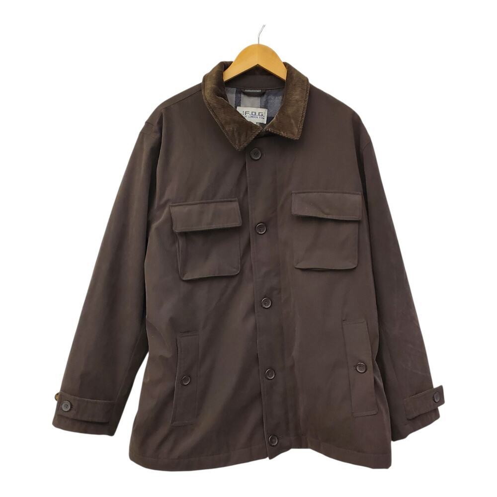 London Fog Jacket Mens XL Brown Barn Chore Coat Corduroy Collar